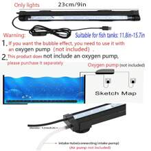 Fish Tank Aquarium LED Air Bubble Oxygenation Lamp Color Changing Bubble Light .LED Nano Bubble Light, Fish Tank Light With Air Bubble Hole,LED 7 Color Automatic Color-Changing Oxygenated Aquarium Tools For Fish Tank,Turtle Tank, Betta, Shrimp