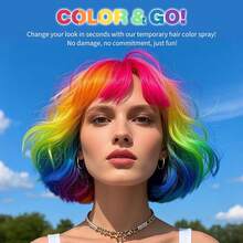 Ascrew Purple Root Touch Up Hair Color Dye,Temporary Hair Color Spray,Hair Wax Dye Pomades,Washable Hair Coloring Natural Hair Strong Style Gel Cream Hair Dye For Party,Hollowen,Cosplay(Purple) - 淺灰紫 - 查看 5
