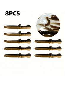 8PCS Simulation Loach Soft Bait -2.76 Inches PVC Material, Realistic Loach Bait - Suitable For Bass, Catfish, Trout Fishing | Durable PVC Material - Multicolor - View 11