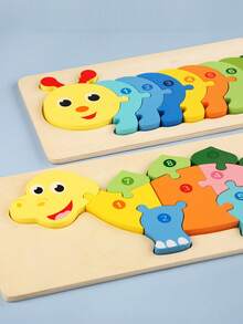 Children's Early Childhood Educational Wooden Puzzles Animal Shape Three-Dimensional Puzzle Toys Wooden Dinosaur Caterpillar Giraffe Crocodile Puzzles Exercise Fine Hands And Brains Logical Thinking Cognitive Educational Toys - Multicolor - View 8