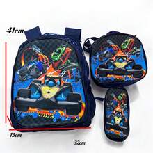 Mochila escolar 3D Infantil 3 en 1 SIN LUZ ,Una mochila 16 pulgadas,una lonchera termica y una lapicera.Divertidos Estampados,multicompartimiento,Aleatorio - Niño pequeño al azar - Ver 2