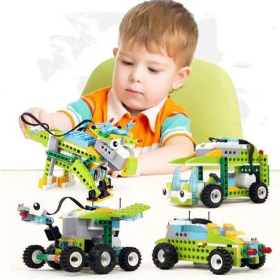 STEM Wedo 2.0 - 280 delar pedagogisk STEM-leksak, programmerbara robotbyggklossar för barn, lämplig för pojkar och flickor, kreativt aktivitetsspel, barnleksaker, födelsedagspresent