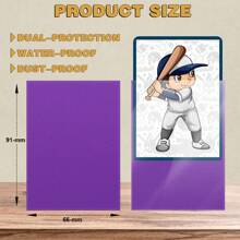 Fundas para cartas de juego talla grande vendidas, 1000/500/100 fundas para cartas mate suaves y con escarcha en color púrpura, fundas para tarjetas de fotos, para uso en todas las temporadas, adecuadas para cartas de juego de tamaño estándar, material de PP duradero, protegen las cartas de intercambio del desgaste y el deterioro, adecuadas para cartas de juego, cartas de estrellas, fundas para cartas de película blanda, tarjetas de fútbol, tarjetas deportivas, tarjetas de intercambio