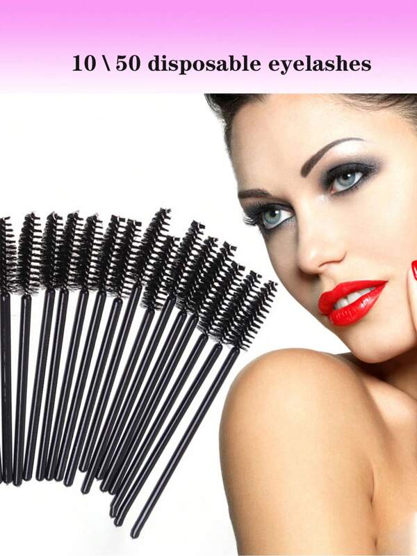 10 bis 50 Einweg-Wimpern, geeignet für Wimpern Make-up, Glitzer entfernen und als Essentials zum Auftragen von Kosmetik
