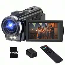 Zostuic Caméra vidéo Caméscope Caméra numérique Enregistreur Full HD 1080P 24MP Écran LCD de 3,0 pouces avec rotation à 270 degrés Zoom numérique 16X Caméra caméscope avec carte TF 64 Go