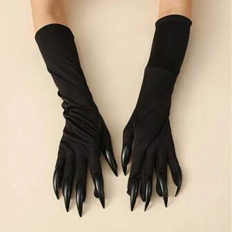 1 pieza Guantes largos de garra de monstruo de terror de Halloween, accesorios de mano para cosplay y actuaciones