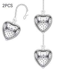 1/2/5/10pcs, 14cm*4cm, Stainless Steel Tea Infuser, Red Tea/Flower Tea Filter, Heart Shaped Handle Tea Leaves Strainer - Silver - View 13