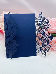 10 piezas/250g Tarjetas de invitación metálicas brillantes para boda, decoración de fiesta de cumpleaños, tarjetas de felicitación personalizadas con brillo (sin incluir tarjeta interior ni sobres)