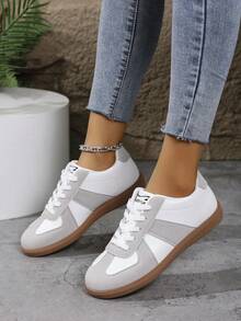 Women's White Shoes - Sneakers, Casual Shoes, Thick Sole, Fashionable Style, Non-Slip, Platform, Leather Upper, Student Shoes - Multicolor - View 7
