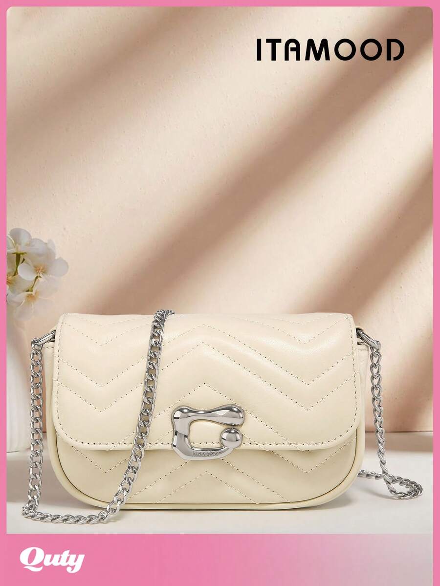 奢华设计师轻便商务休闲小巧优雅绗缝方形包和小手提包、别致超细纤维皮革黑色钱包和托特包、简约复古翻盖单肩包和腋下钱包、便携式可调节链条斜挎包 - 彩色 - 查看 1