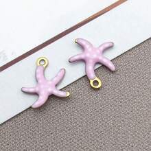 10 buc 10x10mm drăguț email oțel inoxidabil stea de mare farmece mini drăguț viață marină animale pandantive pentru DIY ocean brățară colier cercei bijuterii confecționare meșteșuguri accesorii