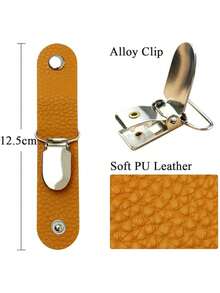 1 件多功能皮革帽夹，适合旅行和露营 - 可将帽子牢固地固定在包或手提箱上，绿色、黑色、棕色 - 彩色 - 查看 3