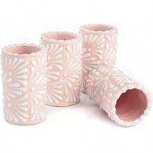 Cups - Pink Background With White Brushstrokes - View 3