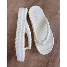 Chinelo Feminino 3 Tranças Plataforma Nuvem Ortopédico Macio Confortável Leve - Branco - Visão 3