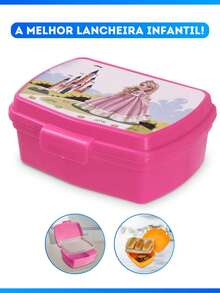 Plastic School Lunch Box For Children With Dividers And Locks - Princess - View 2