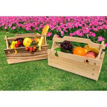 Wooden Outdoor Folding Picnic Basket Table, Folding Picnic Table With Wine Glass Holder, 2-In-1 Picnic Table Convertible Storage Wooden Basket, Natural Travel Camping Equipment
