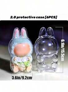 1PC Acrylic Standing Display Case For Labubu 2025 - Dustproof Protective Cover For The Monsters Doll Collectibles, Clear Pendant Holder, Excludes Dolls - Single Pack