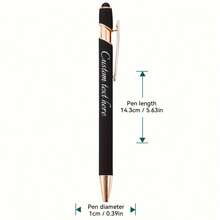 50/100pcs Customized Black Ballpoint Pens With Laser Engraved Personalized Letters And Phrases. Multifunctional Writing Pen, Stationery, Souvenir, Gift, Craft ,For Family - Black - View 5