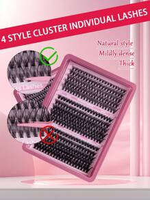 Fluffy Lash Clusters30D/40D/50DIndividual Eyelash Thick Cluster Eyelash Extensions C Curl Lashes Clusters 300Pcs Individual Lashes 8-16MM Wispy Cluster Lashes Diy At Home