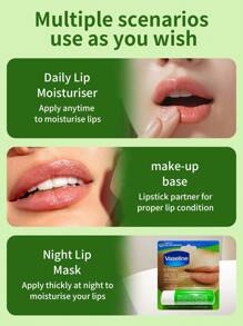 Vaseline 1支4.8克凡士林芦荟润唇膏，蕴含芦荟提取物和保湿因子，清爽不黏腻配方，修复干燥双唇，舒缓唇部肌肤，适合日常使用及晒后护理 - 4.8g 蘆薈 - 查看 5