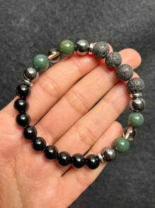 Herren Schutz Armband, schwarzer Turmalin & Pyrit Glück & Erfolg Yoga Meditation Schmuck für Frauen und Männer, Heilkristalle, Achtsamkeits-Armband, Wunsch