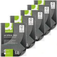Q-Connect Ruled Margin Spiral Soft Cover Notebook 160 Pages A4 (5 Pack) KF01072 - SINGLE - View 9