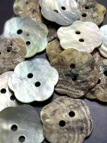 20 Peças Botões de Concha Elegantes, Botões de Concha Assimétricos Escamados - Redondos e Quadrados, Botões de Concha Natural Não Tingidos, Adequados para Camisas, Unissex, Acessórios Decorativos de Costura Multifuncionais para Camisas, Suéteres e Artesanato DIY