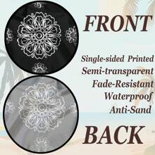 1pc Lightweight Portable Paisley Printed Beach Mat, Single-Sided High-Definition Printing, Fade-Resistant, High-Strength Coated Fabric, Wrinkle-Resistant, Easy To Clean, Anti-Tear, Comes With 4 Fixed Pegs, Windproof And Reinforced, Large Size Suitable For 2-8 People, Personalized Outdoor Gear, For Outdoor Leisure, Camping, Picnic, Temporary Ground Mat