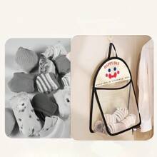 1pc Hanging Mesh Storage Bag, Polyester Breathable & Washable Laundry Organizer, Wall-Mounted Underwear & Socks Sorting Pouch Laundry Bag Bathroom Organizer Bathroom Bedroom Home Kitchen Organization Closet Organizer School Dorm Essentials Clothes Organizer College