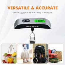 110lb/50kg Portable Scale Digital LCD Display Electronic Luggage Hanging Suitcase Travel Weighs Baggage Bag Weight Balance Tool