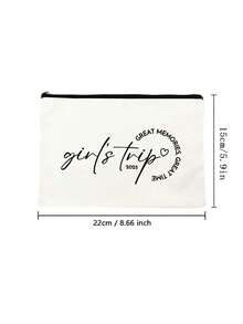 1pc Great Memories Trip Makeup Bag ,Cherished Memories Makeup Bag - S Trip 2025 Printed Cosmetic Pouch With Heart Design, Durable Polyester Travel Toiletry Organizer For Women, Best Friends & Loved Ones - Perfect Gift For Daily Use & Trips, Makeup Pouch, Trip Themed Accessory, Secure Zipper Closuretravel Essentials Vacation Summer Holiday Back To School School Stuff Bag For School Travel Bag For Women Makeup Bag For Travel