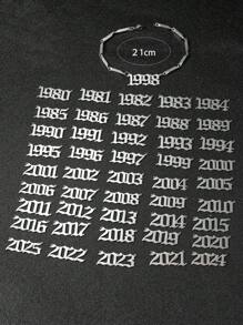 1 pc modern minimalist style steel color year digital time stick chain bracelet men's daily life