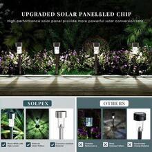 8/10/12 Pieces Outdoor Solar Path Lights, Stainless Steel Solar Outdoor Waterproof Lights, 35 MA LED Landscape Lighting Sidewalk Lights, Halloween/Christmas Solar Decorations, For Garden/Terrace/Lawn/Pattern/Pattern/Pattern/Driveway-Warm/White Lights - 8 cái/Ánh sáng trắng - Xem 3