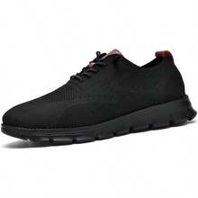 Men's Lightweight Casual Lace - Up Oxfords Walking Shoes, Comfortable Dress Shoes, Breeze Style - Black - View 2