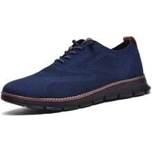 Men's Lightweight Casual Lace - Up Oxfords Walking Shoes, Comfortable Dress Shoes, Breeze Style - Light Grey - View 10