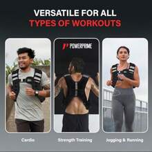 Chaleco con peso PowerPrime de 11 libras (5 kg), ajustable, unisex, para fitness, hecho de neopreno con tiras reflectantes y bolsillo de malla, ideal para correr, HIIT y entrenamiento de fuerza - Negro - Ver 7