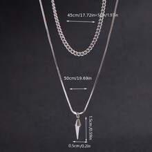 2pcs Punk Style Cone Stud Pendant Necklace Set, Modern Simple Design Suitable For Casual Outfit, Durable Layerable Accessory Gift, Multifunctional, Smooth Chain, Polished Non-Allergic Stainless Steel