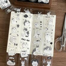 3m Cute Cat Themed Decorative Sticker Rolls, Creative Scrapbooking Stickers For Journals, Planners, Crafts - one-size - View 5