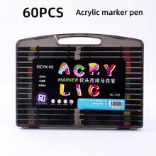 80PCS/60PCS/48PCS/36PCS/24PCS/12PCS Black Box Of Propylene Mark Pen Sets, Drawing Not Soak Paper, Art Collection, Pen To Graffiti Art Of Diy Pens, Colorful Painting Watercolor Art Mark Pen Sets, Waterproof High-Capacity Color Pen, Exquisite Gift To The Student, The Perfect Gifts Of Gifts, Marker Pen,Back To School,School Supplies