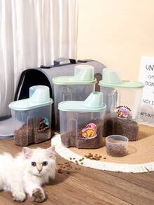 Personalized Custom Pet Food Storage Containers, Custom Pet Pet Food Storage Containers & Measuring Spoons, Dog Food Containers, Cat Food Containers, Dispensing Bottles - Multicolor - View 2