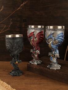 Stainless Steel Dragon Warrior Goblet - Perfect For Halloween And Christmas, Elegant Tabletop Decor, Reusable And Insulated, Ideal For Christmas, Thanksgiving - Multicolor - View 3