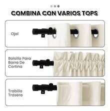 Cortinero Expandible A Maximo 2.1m De Metal Barra De Cortina - Negro - Ver 3