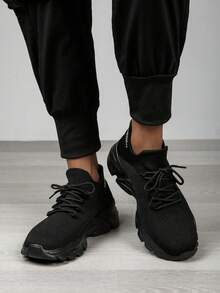Zapatillas deportivas transpirables, antideslizantes y duraderas para hombre, estilo casual de 2025, zapatos de ocio versátiles, diseño unisex - Negro - Ver 6