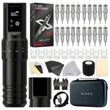 XNET T1 1Set Wireless Tattoo Machine Pen Full Completed Kit Adjustable Stroke Custom Motor Makeup Pen 20pcs Cartridges For Tattoo Art - Black - View 10