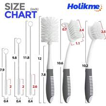 Holikme 6 Pack Dish Brush Set With Bottle Brush Dish Scrub Brush Pan Brush And 3 Straw Brushes Deep Cleaning Handle Brush With Scraper Tip For Kitchen Sink Dishes Bottle Cup Pot And Pans GrayCQC - Gray - 查看 2