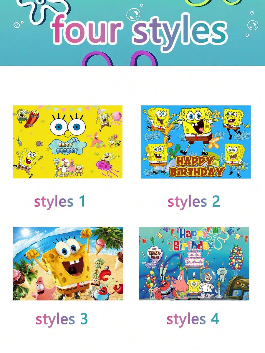 1pc SpongeBob Theme Cartoon Wall Sticker, PVC Waterproof Sticker, Self-Adhesive Glass Door Bedroom Wall Sticker, Super Thick Cartoon Sticker, Creative Decorative Wall Sticker Suitable For Bedrooms, Living Rooms, Study Rooms, Weddings, Dining Rooms, Studies, Graduation Season, Birthday Parties, Mother's Day, And Easter Parties - Multicolor - View 1