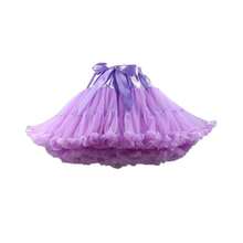 1 件女士紫色芭蕾舞裙蓬蓬薄纱蓬蓬裙松紧腰芭蕾泡泡裙裙长 45 厘米 - 白色 - 查看 4