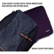 Funda para portátil de 15.6 pulgadas, cubierta protectora a prueba de golpes y duradera, maletín con tapa compatible con portátiles de 15.6 pulgadas de HP, ASUS, etc., color negro - Morado oscuro - Ver 6
