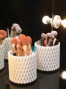 1 pièce Boîte organisatrice de maquillage rotative à 360°, grande capacité de rangement de bureau pour les crayons, rouges à lèvres, ombres à paupières, pinceaux, support de cosmétiques pour coiffeuse de chambre
