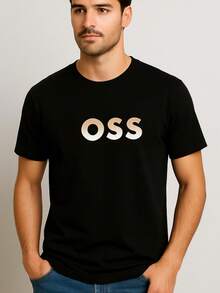 Camiseta BRAND NEW 100 algodon Camiseta Casual Digital Impresa de Puro Algodón Pesado - Negro - Ver 1